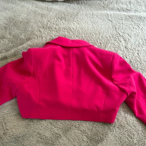 Sergio Hudson × Target Fuschia Pink Cropped Boxy Blazer Jacket Formal Party - Picture 7 of 10